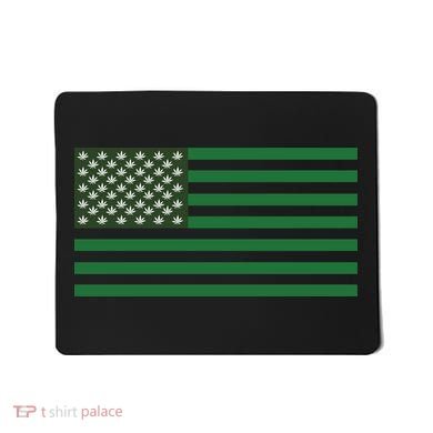 USA Flag Marijuana Cannabis Weed Styled Mousepad