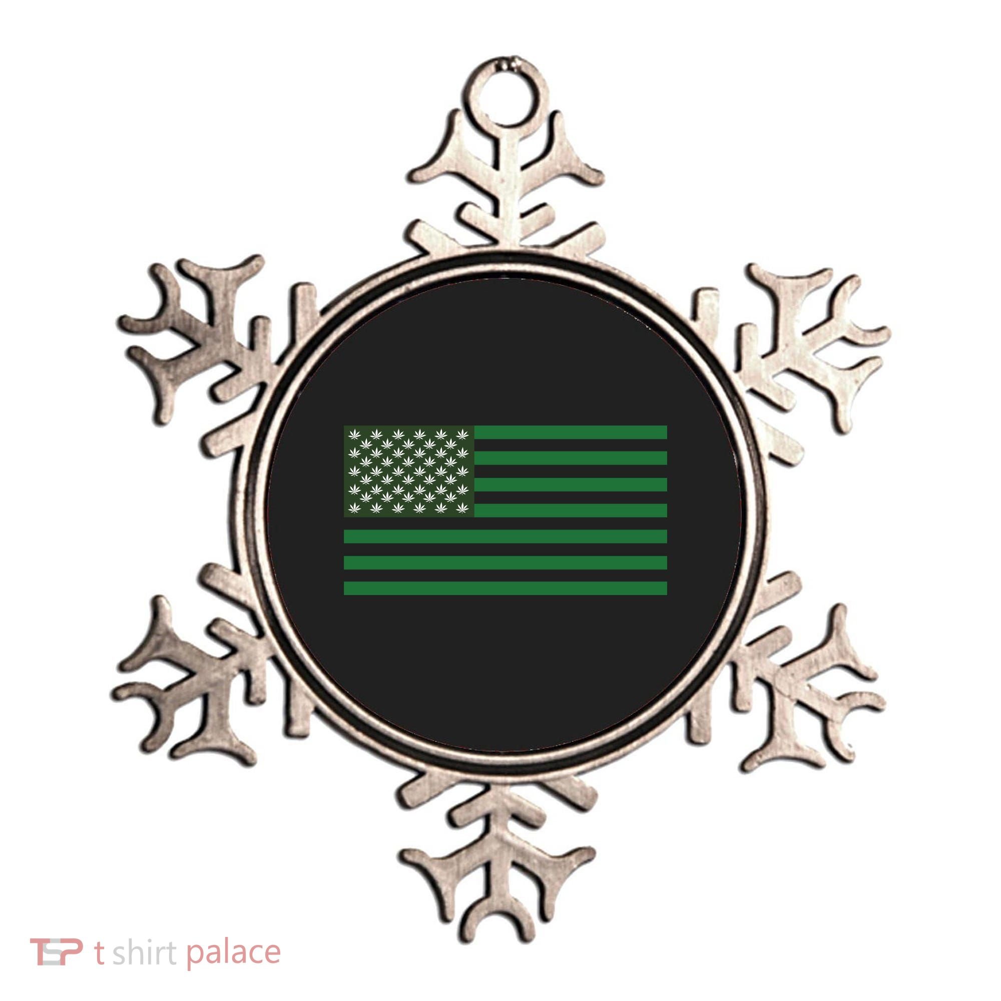 USA Flag Marijuana Cannabis Weed Styled Ornament