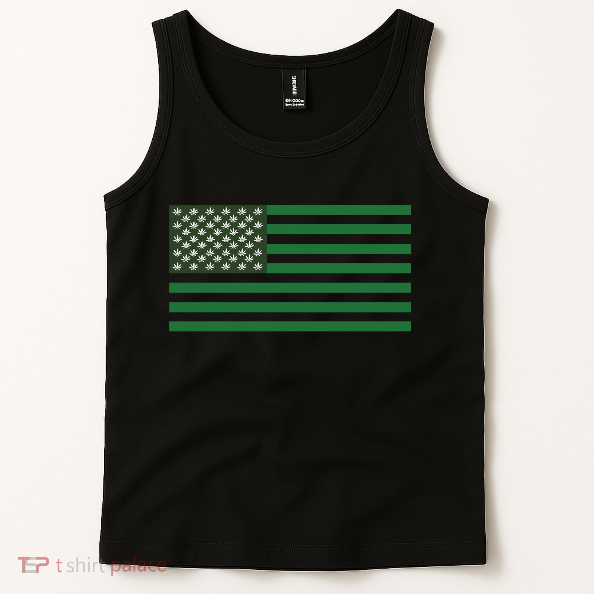 USA Flag Marijuana Cannabis Weed Styled Tank Top