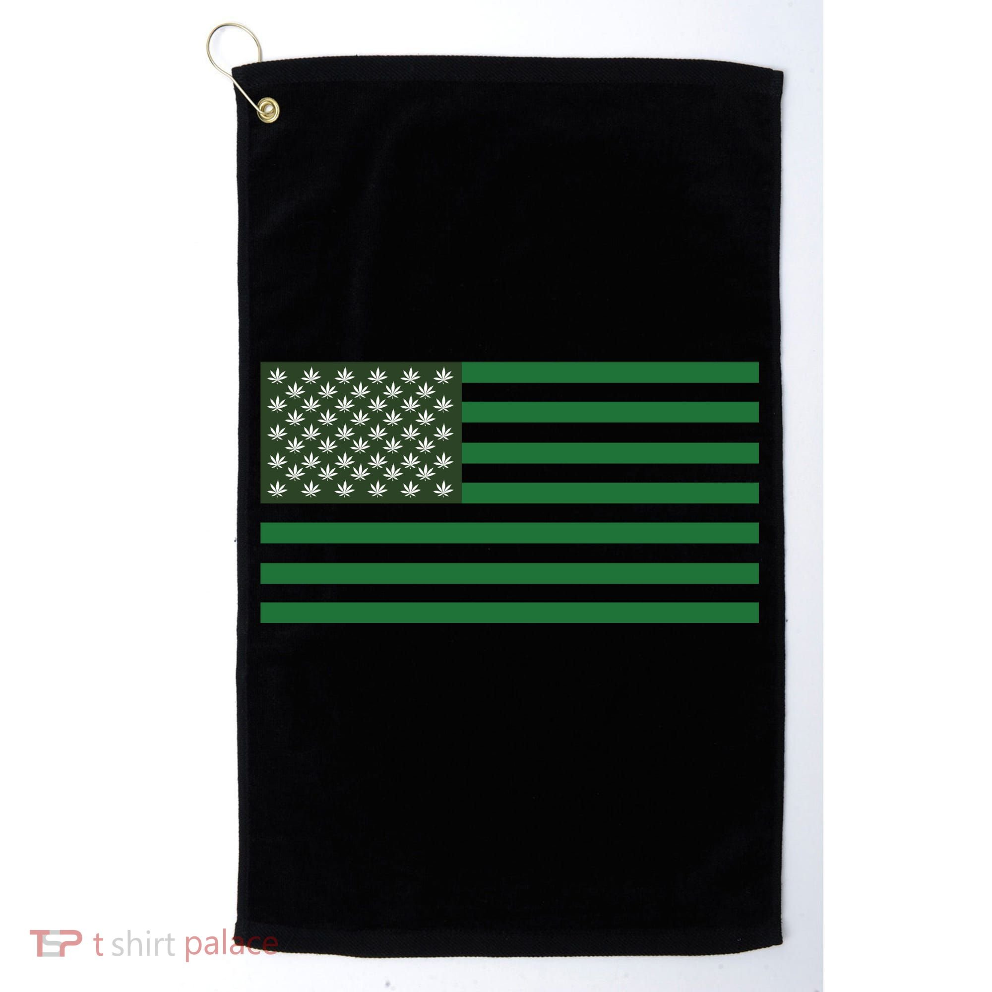 USA Flag Marijuana Cannabis Weed Styled Golf Towel