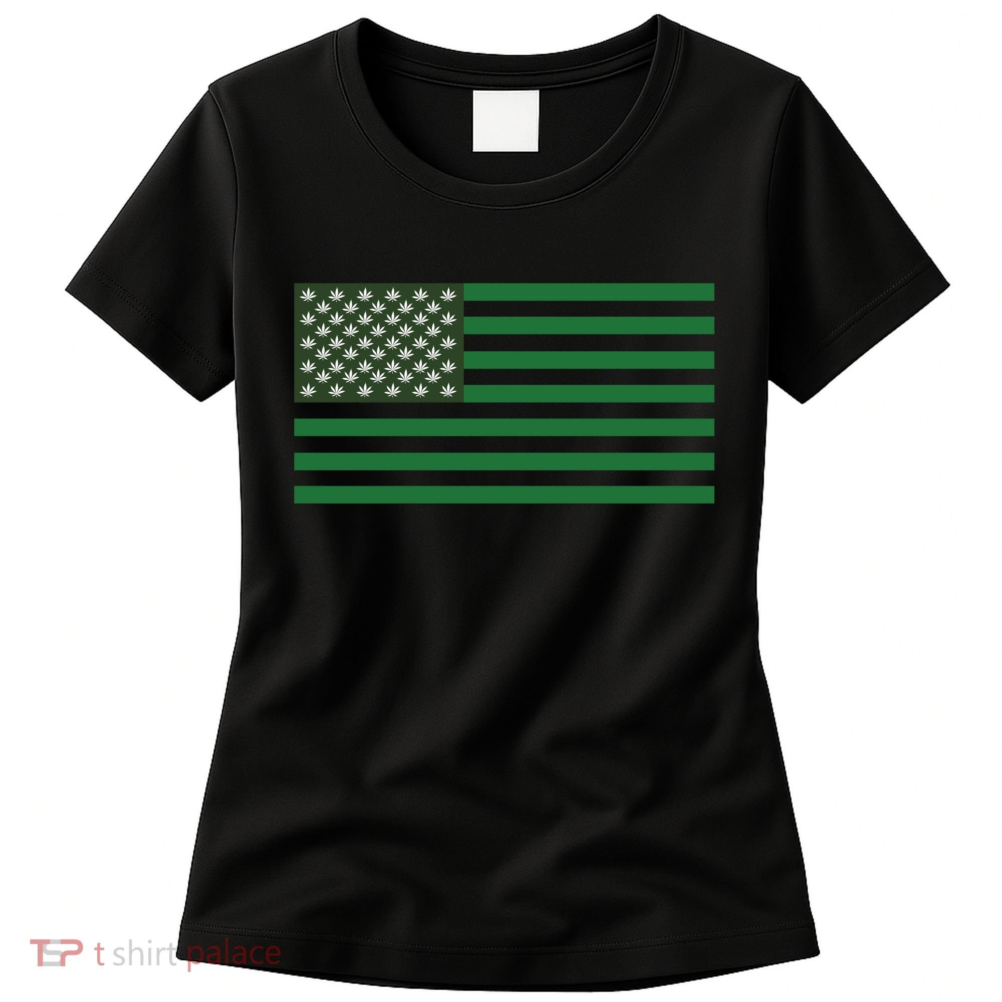 USA Flag Marijuana Cannabis Weed Styled Women's T-Shirt