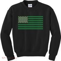 USA Flag Marijuana Cannabis Weed Styled Kids Sweatshirt thumb 0