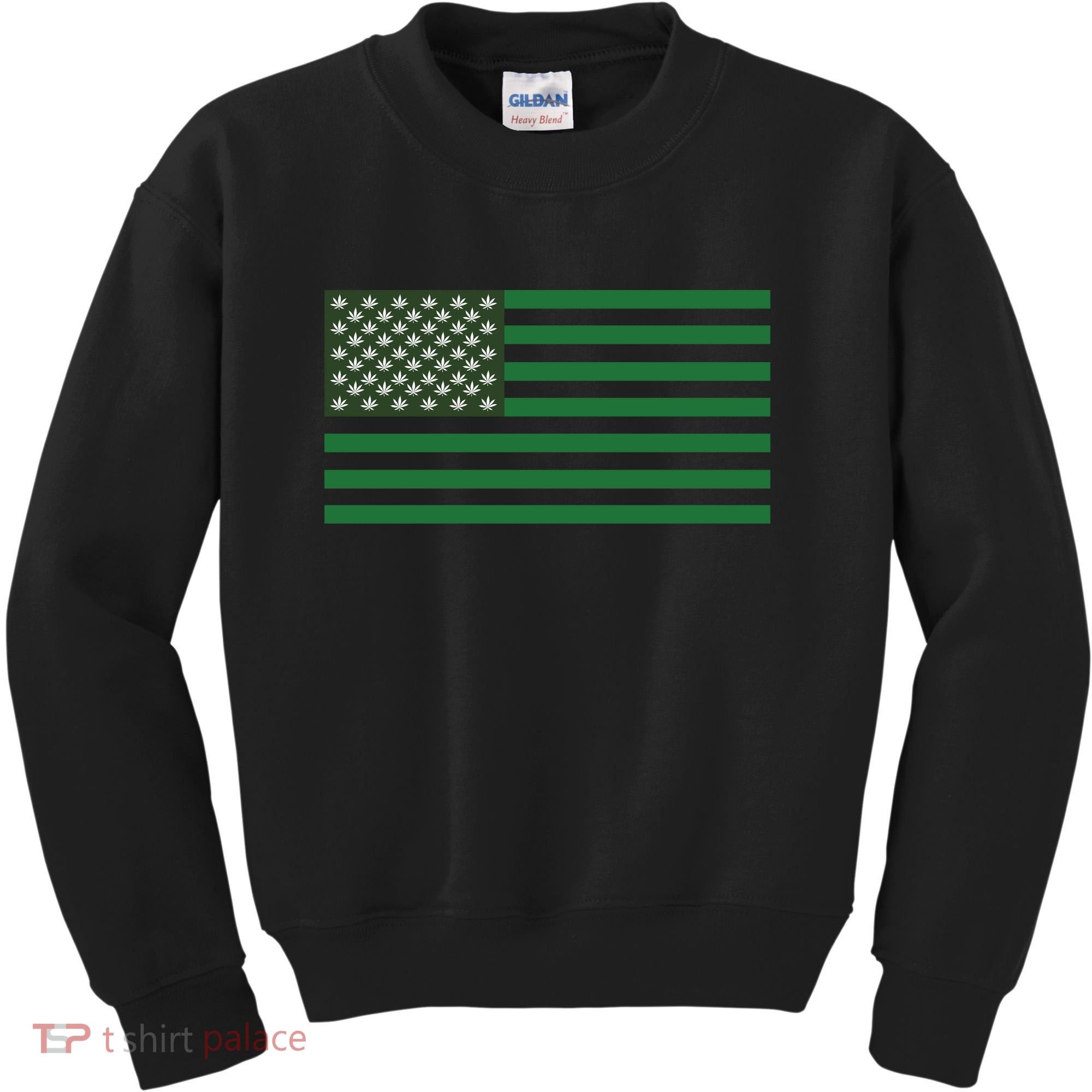 USA Flag Marijuana Cannabis Weed Styled Kids Sweatshirt