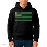 USA Flag Marijuana Cannabis Weed Styled Kids Hoodie thumb 4
