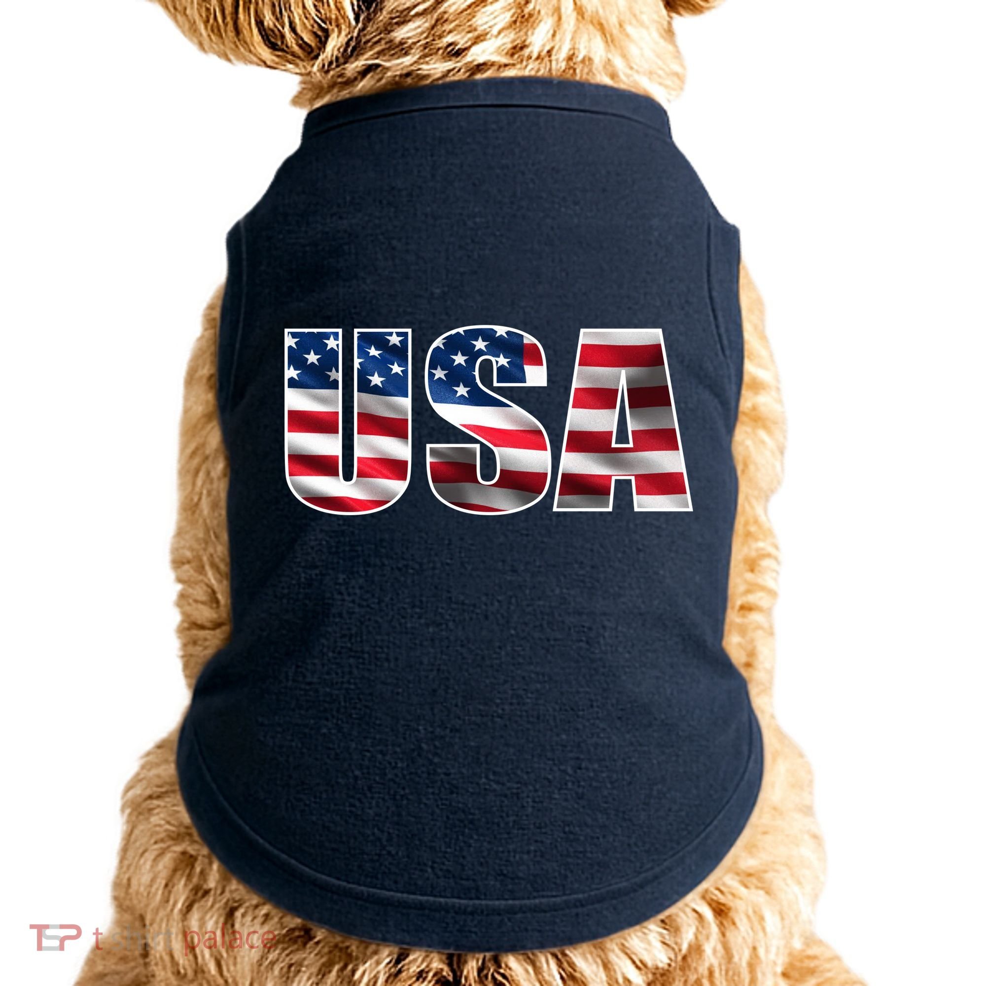 USA Flag Team Logo Doggie Tank