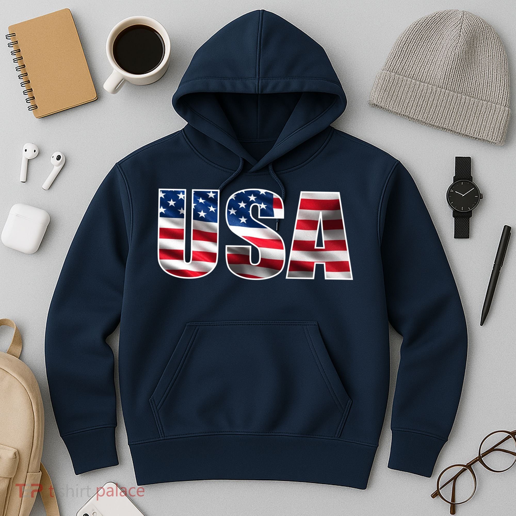 USA Flag Team Logo Hoodie