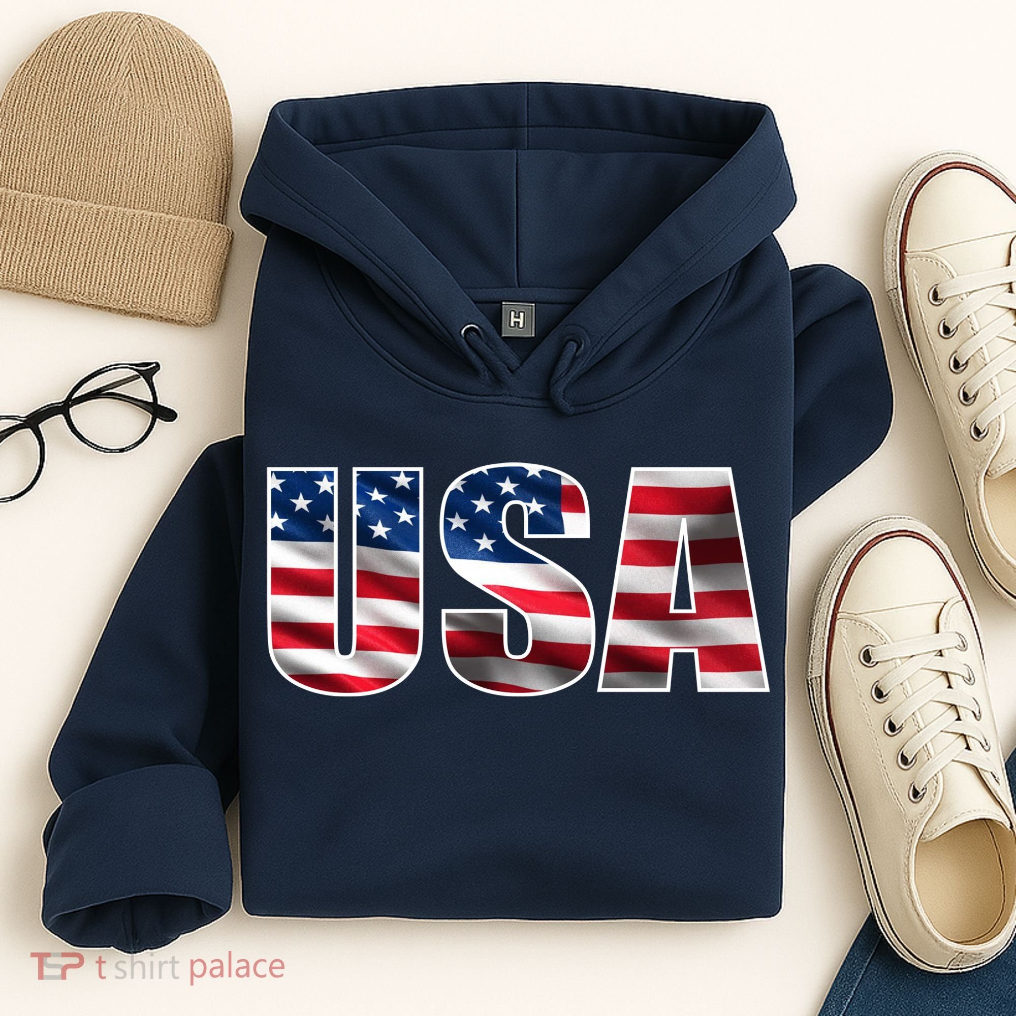 USA Flag Team Logo Hoodie