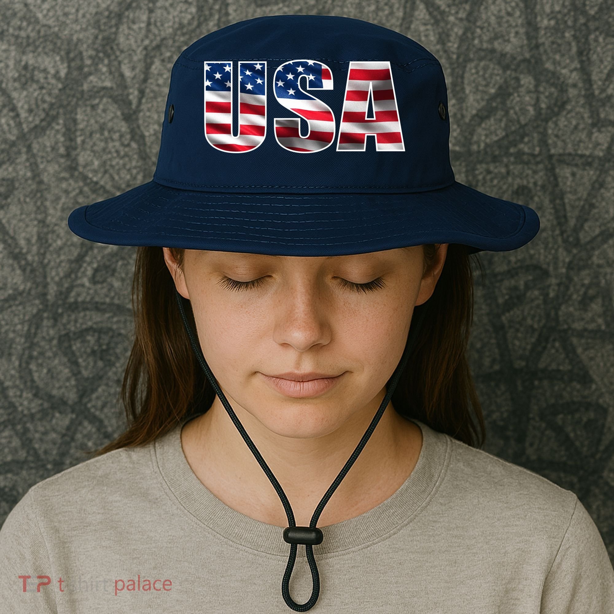 USA Flag Team Logo Bucket Hat