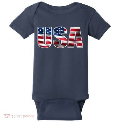 USA Flag Team Logo Baby Bodysuit