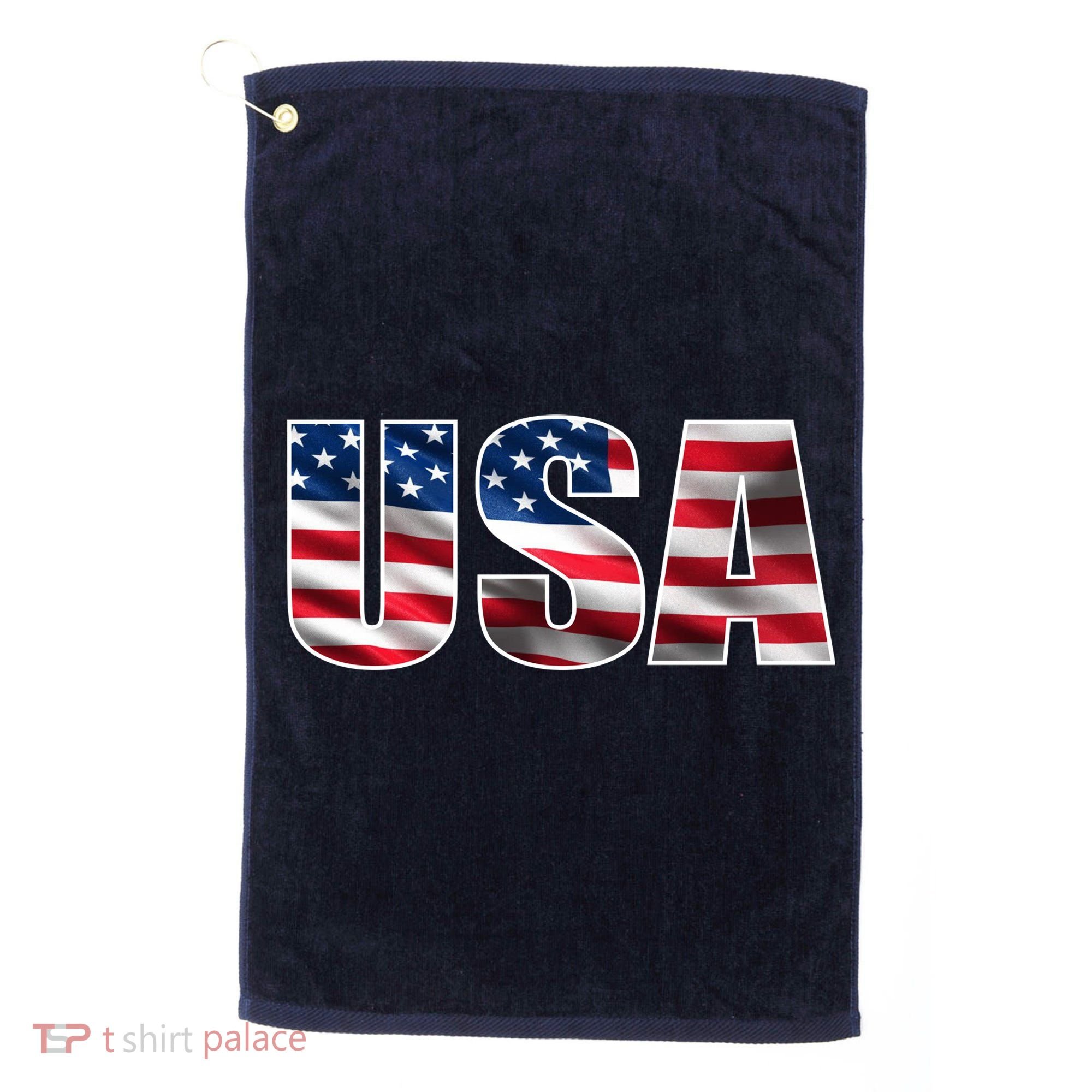 USA Flag Team Logo Golf Towel