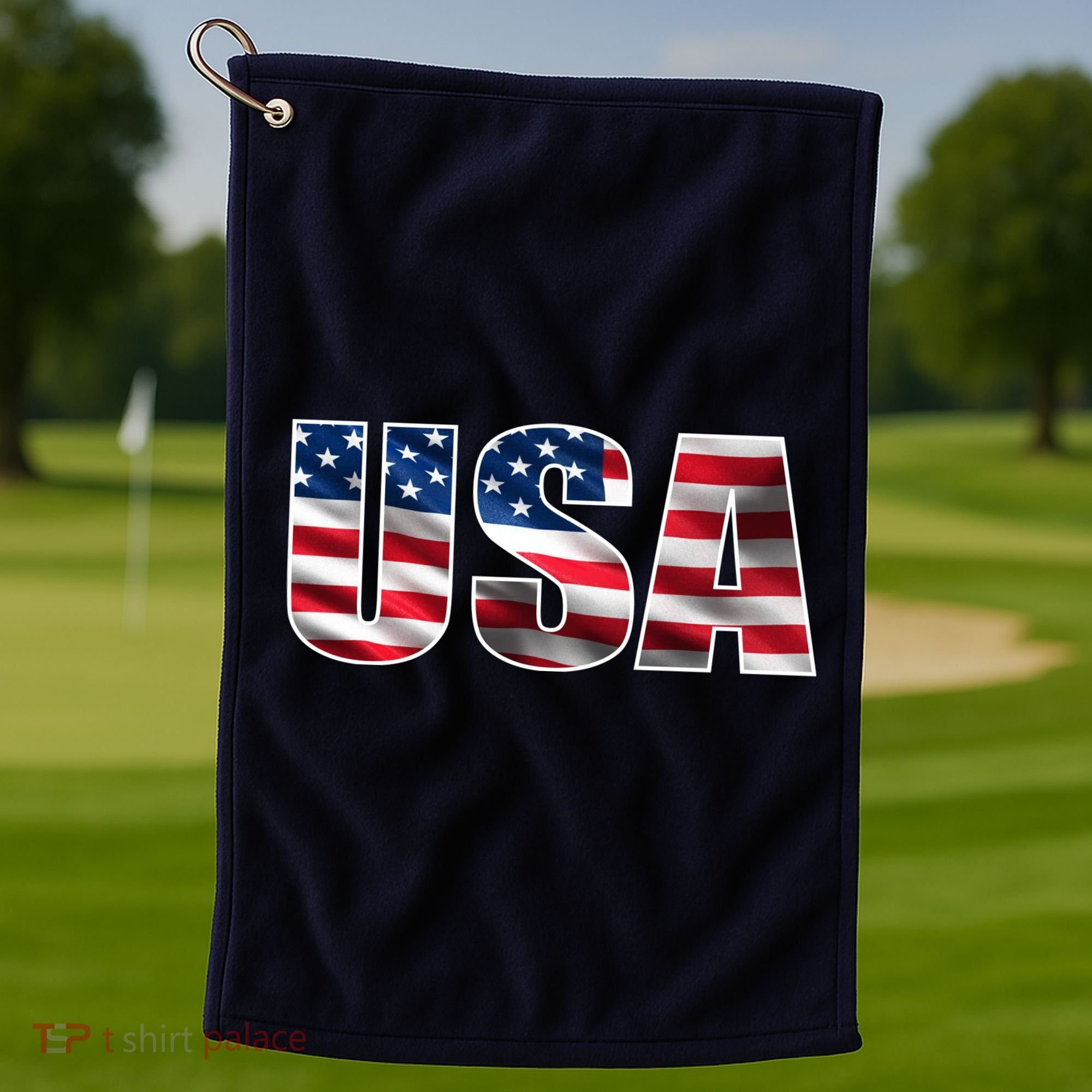 USA Flag Team Logo Golf Towel