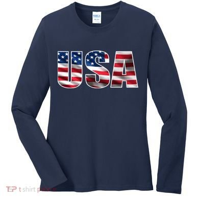 USA Flag Team Logo Women's Long Sleeve Shirt