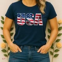 USA Flag Team Logo Women's T-Shirt thumb 2