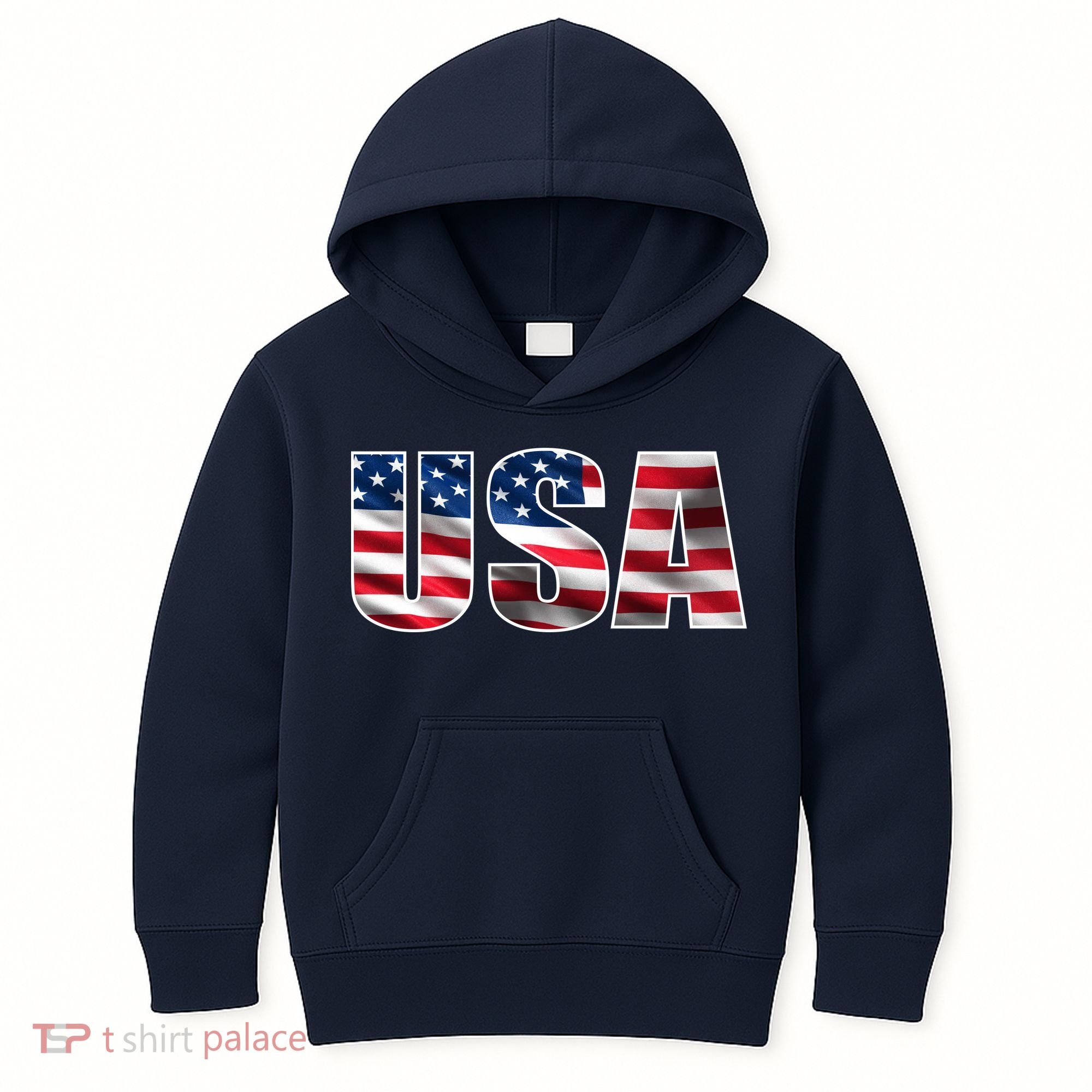 USA Flag Team Logo Kids Hoodie