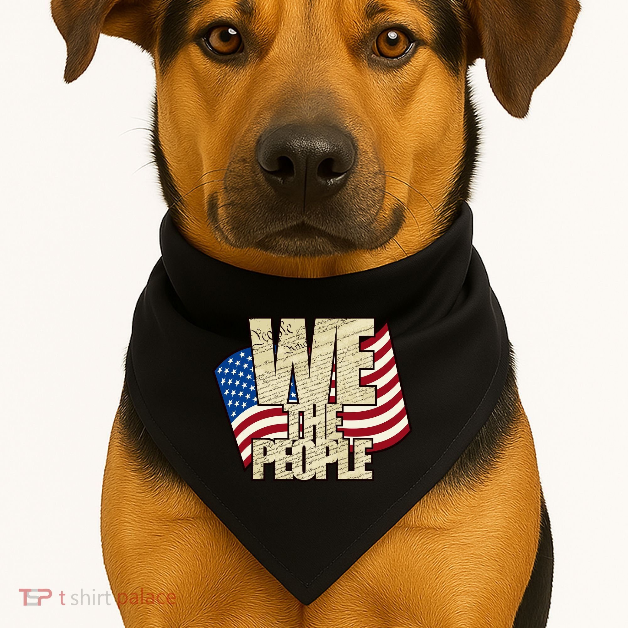 USA Flag: We The People USA-Made Doggie Bandana