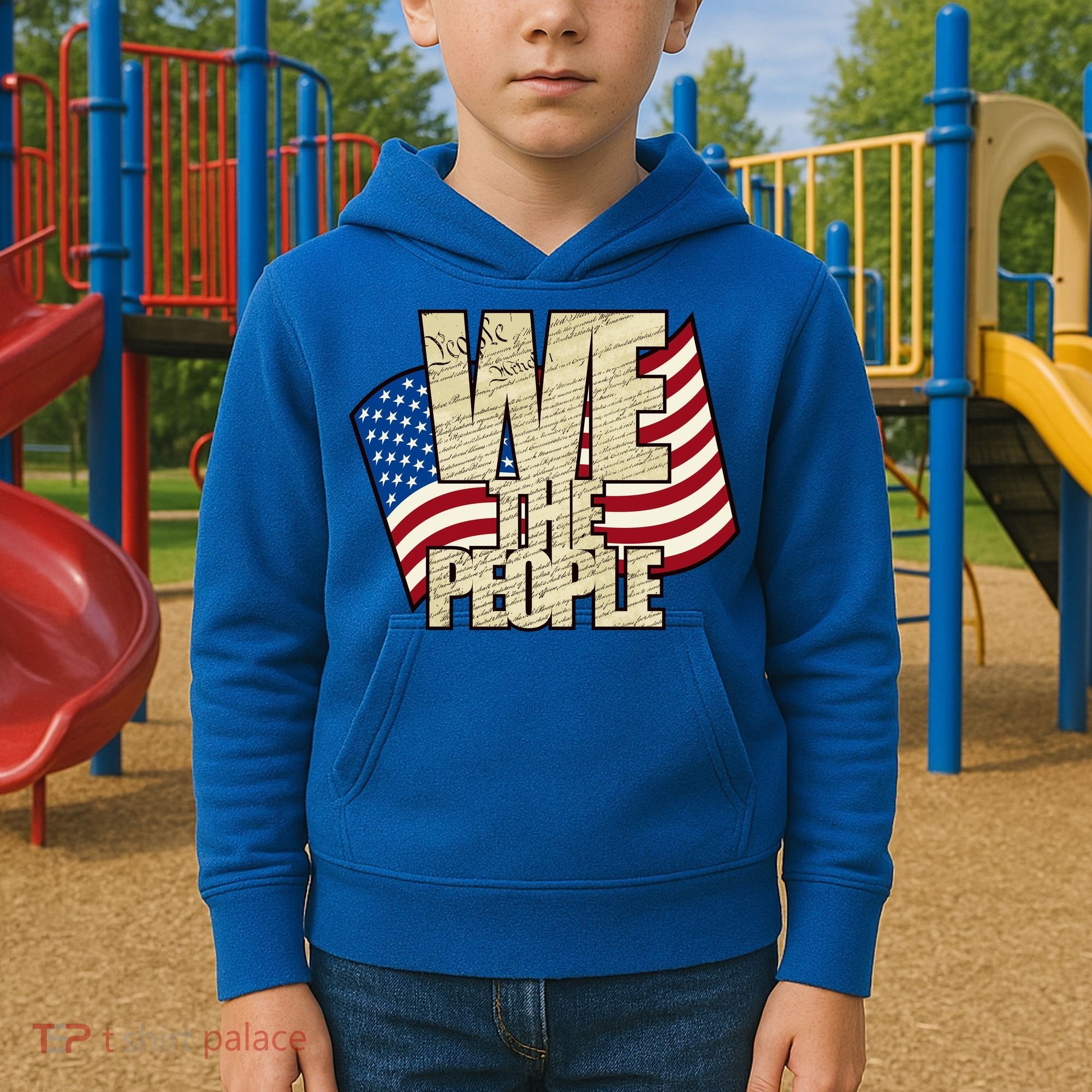 USA Flag: We The People Kids Hoodie