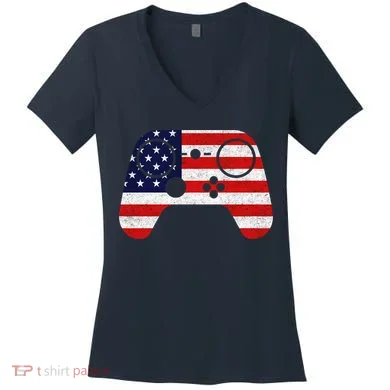 USA Gaming Controller  Women's V-Neck T-Shirt
