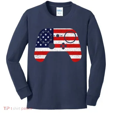 USA Gaming Controller Kids Long Sleeve Shirt