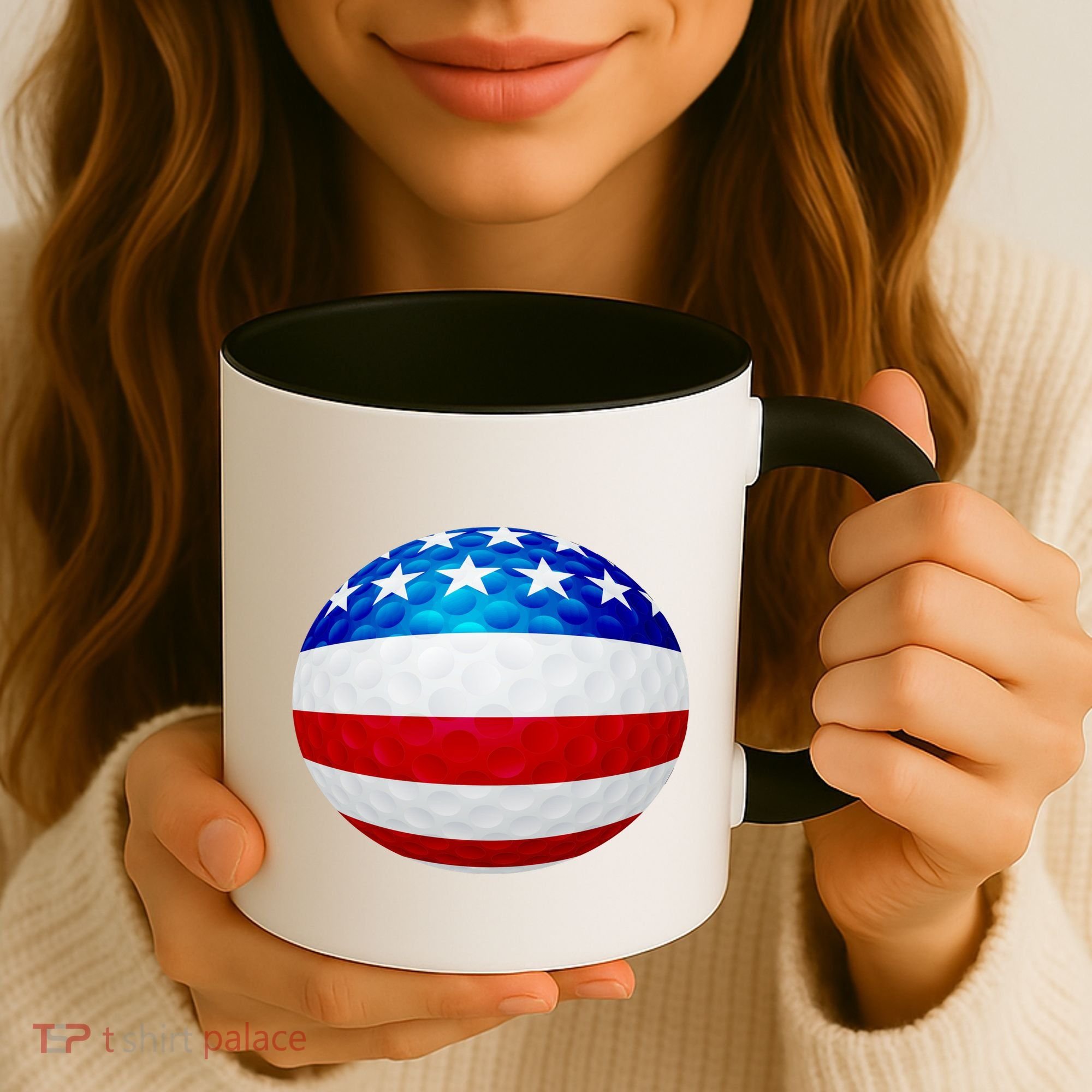 USA Golf Flag GolfBall Coffee Mug