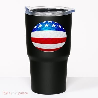 USA Golf Flag GolfBall Tumbler