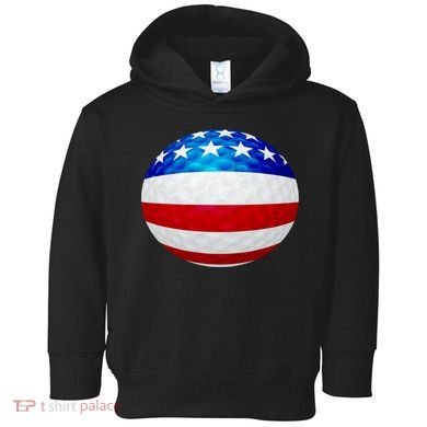 USA Golf Flag GolfBall Toddler Hoodie