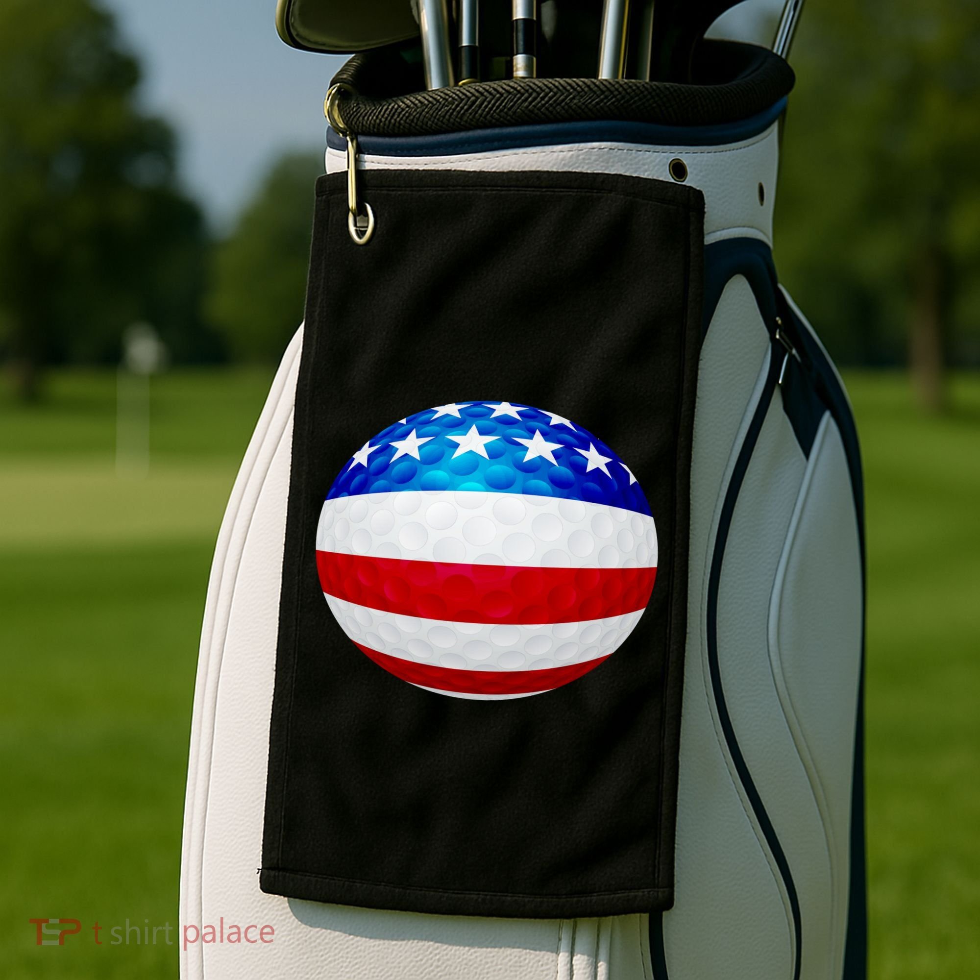 USA Golf Flag GolfBall Golf Towel