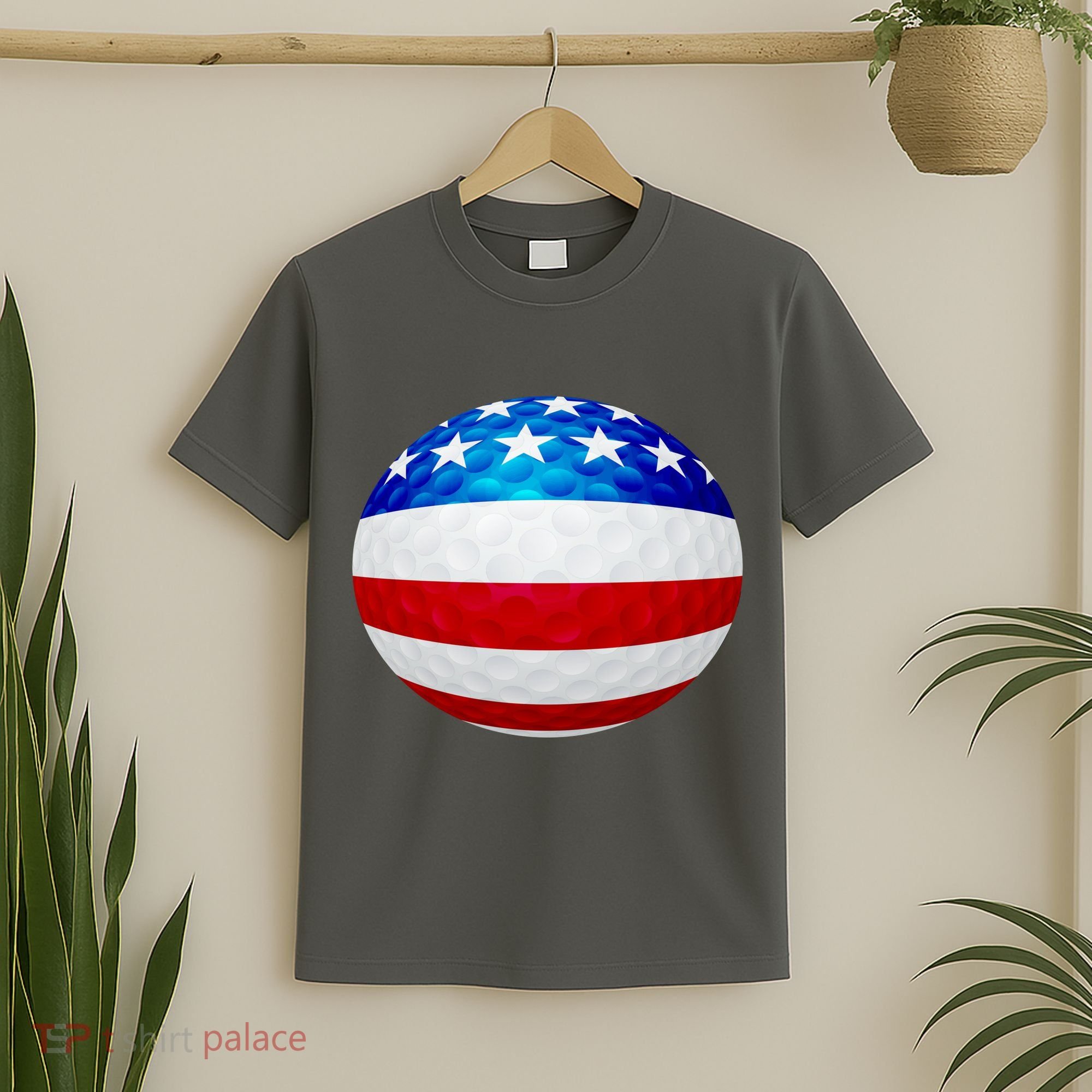 USA Golf Flag GolfBall T-Shirt