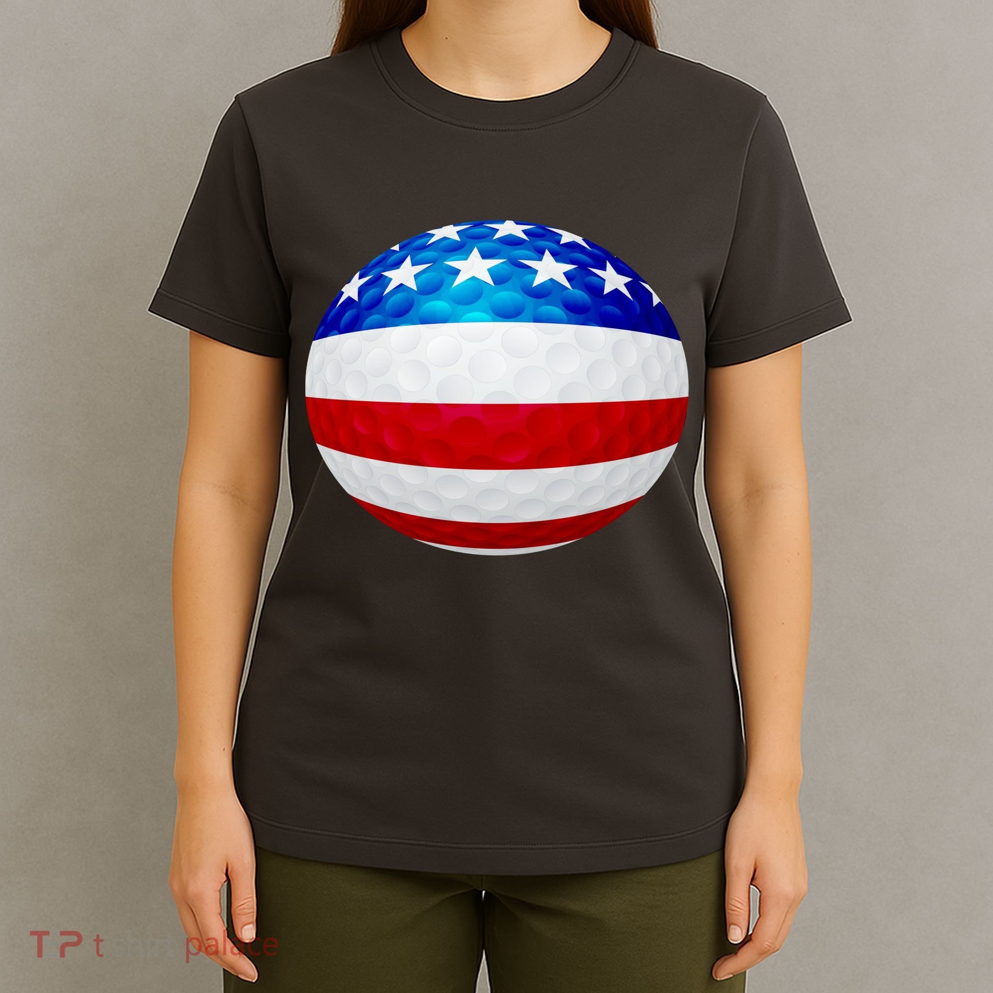 USA Golf Flag GolfBall T-Shirt