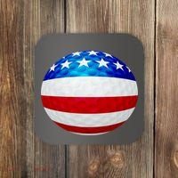 USA Golf Flag GolfBall Coaster thumb 0