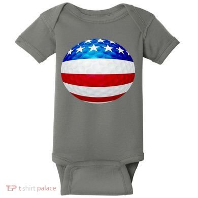 USA Golf Flag GolfBall Baby Bodysuit