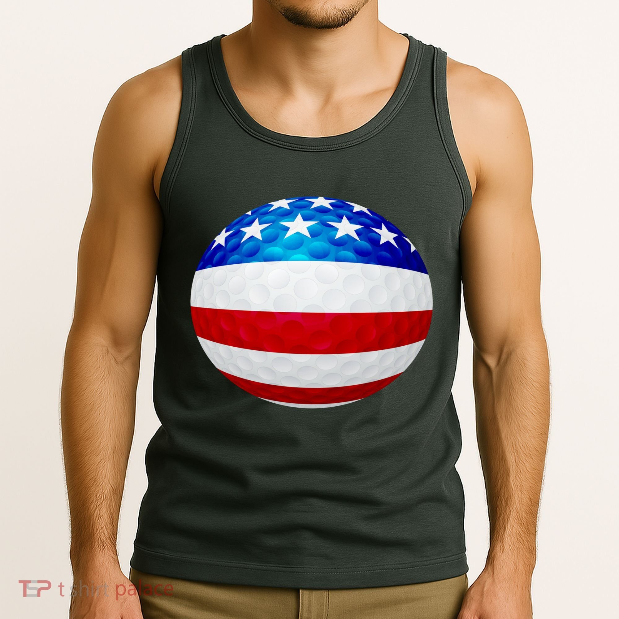 USA Golf Flag GolfBall Tank Top