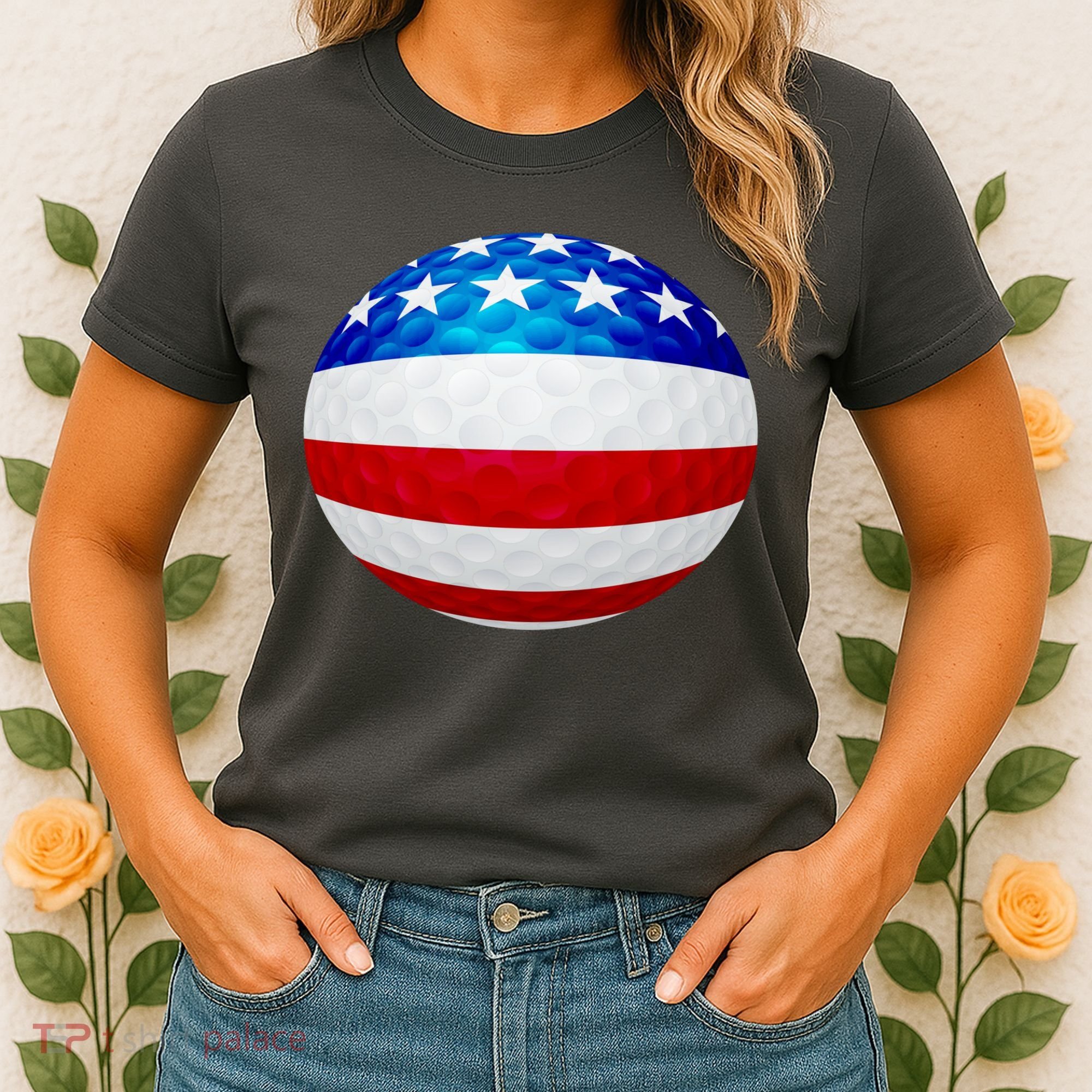 USA Golf Flag GolfBall Women's T-Shirt