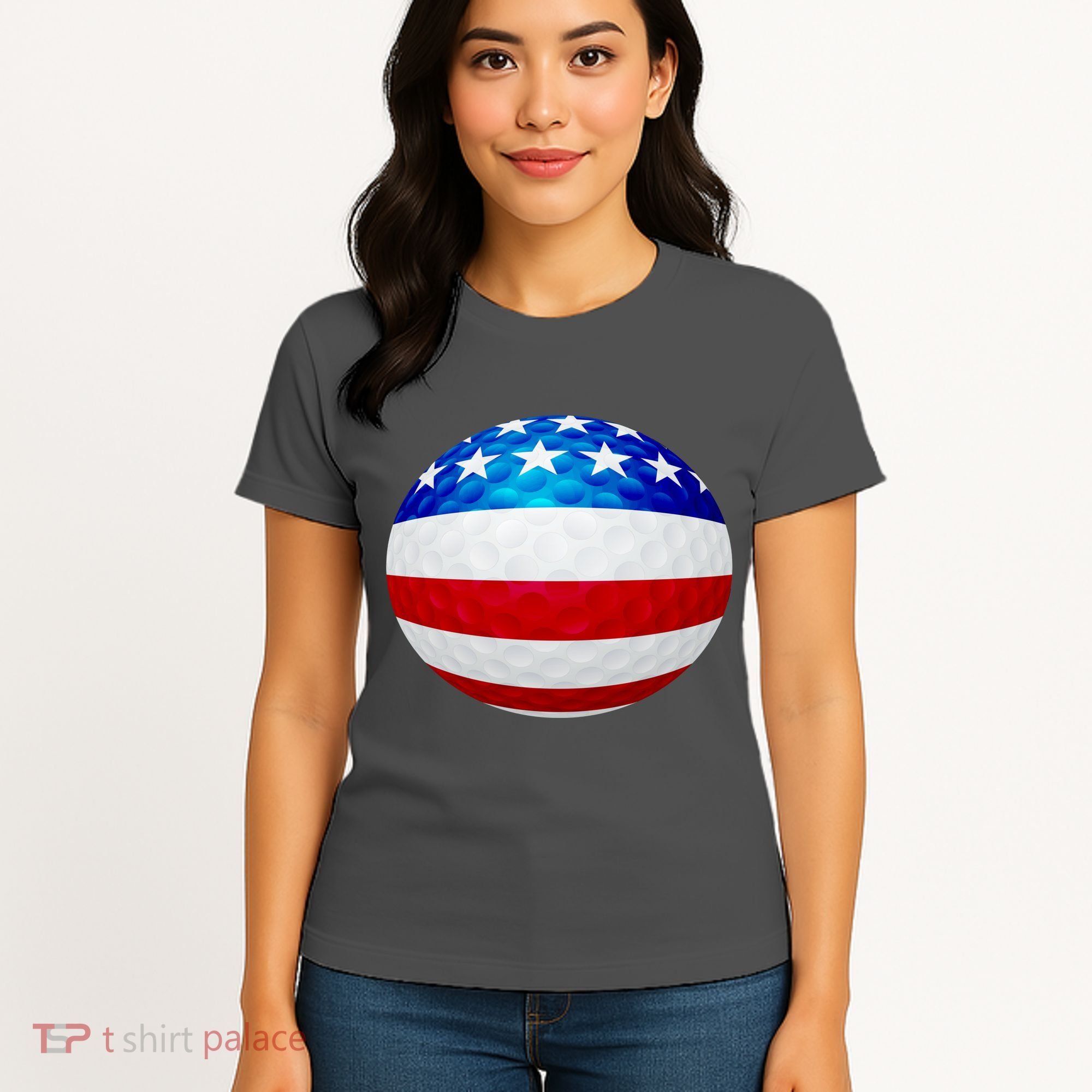 USA Golf Flag GolfBall Women's T-Shirt