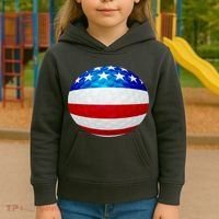 USA Golf Flag GolfBall Kids Hoodie thumb 3