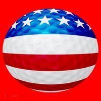 USA Golf Flag GolfBall Santa Hat thumb 1