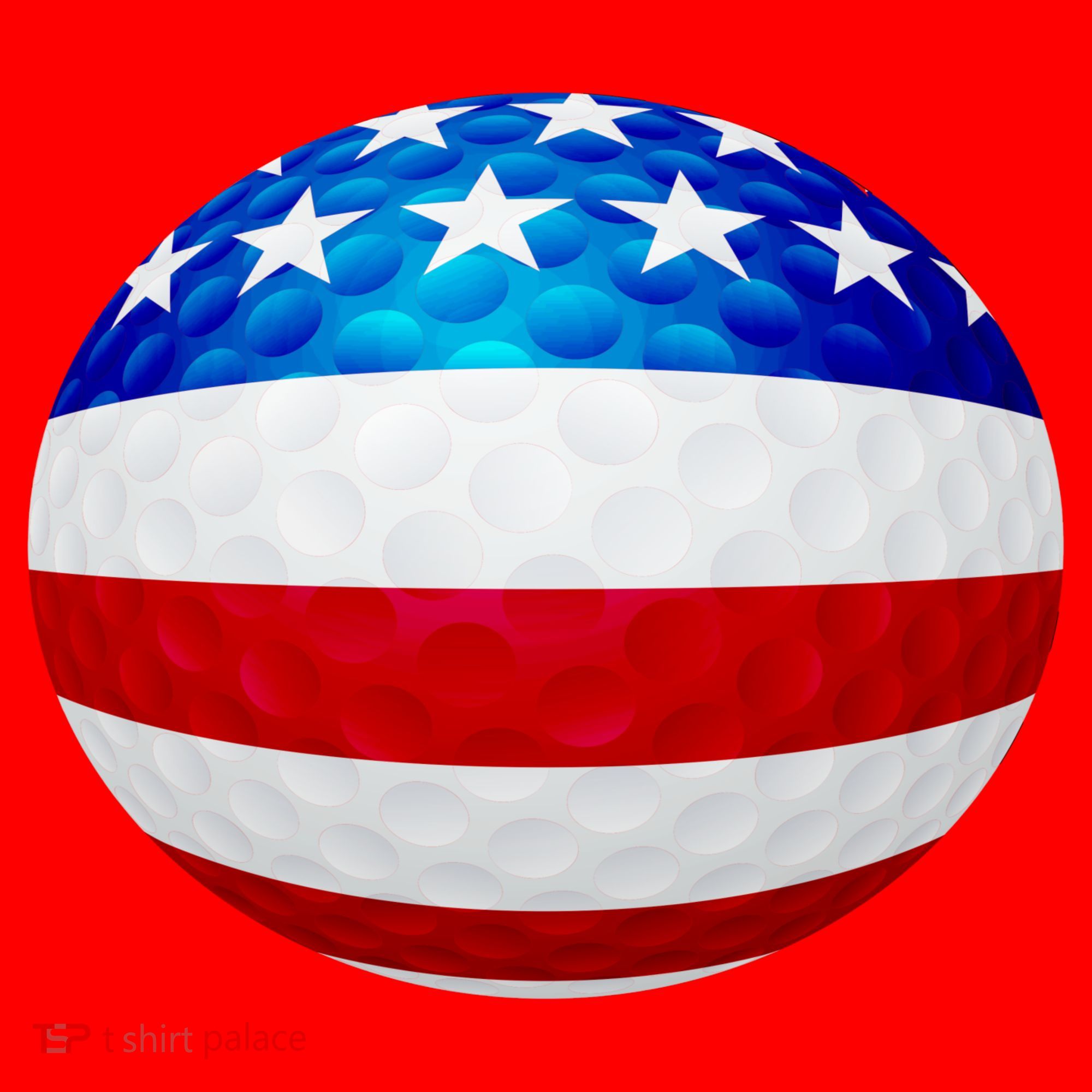 USA Golf Flag GolfBall Santa Hat