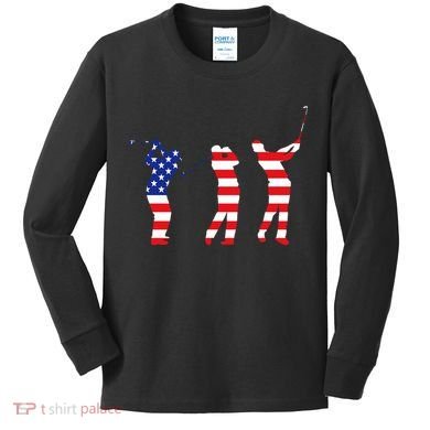 USA Golfer Kids Long Sleeve Shirt