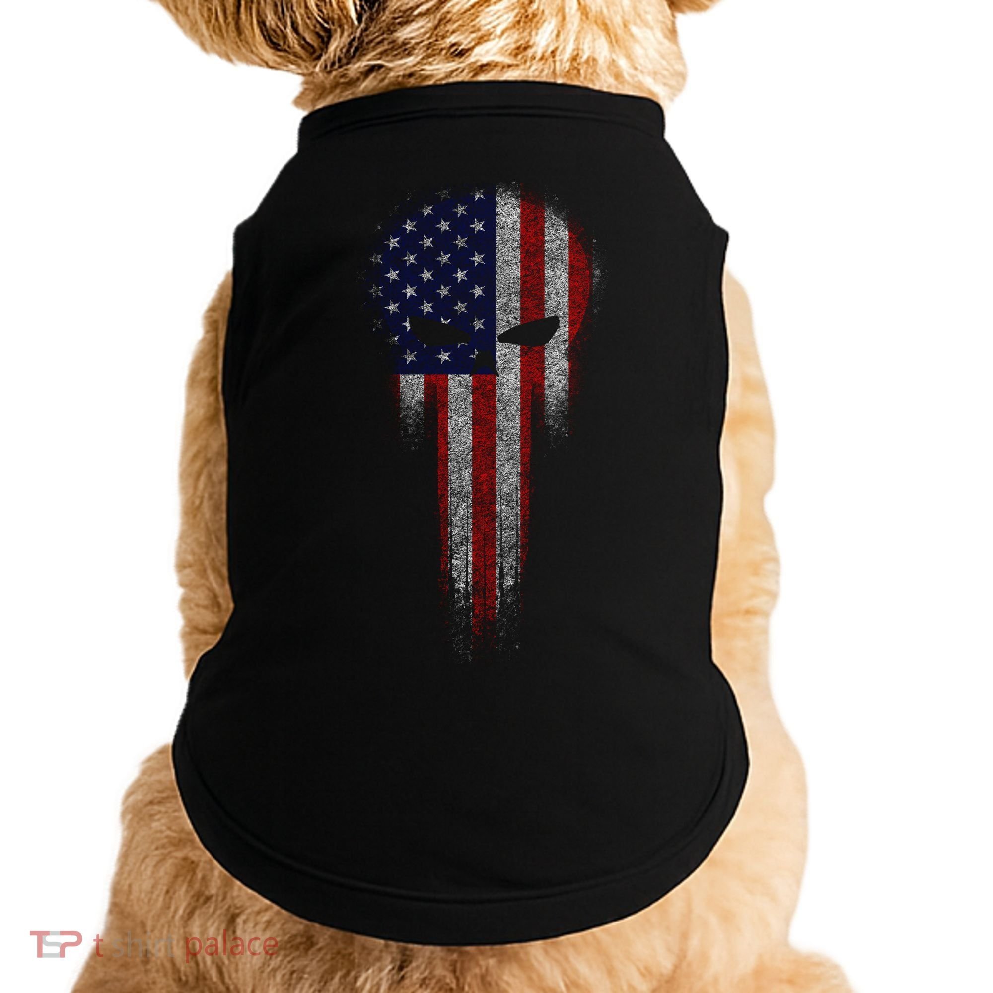 USA Grunge Skull Doggie Tank