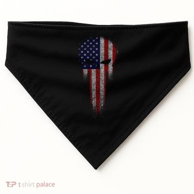 USA Grunge Skull USA-Made Doggie Bandana