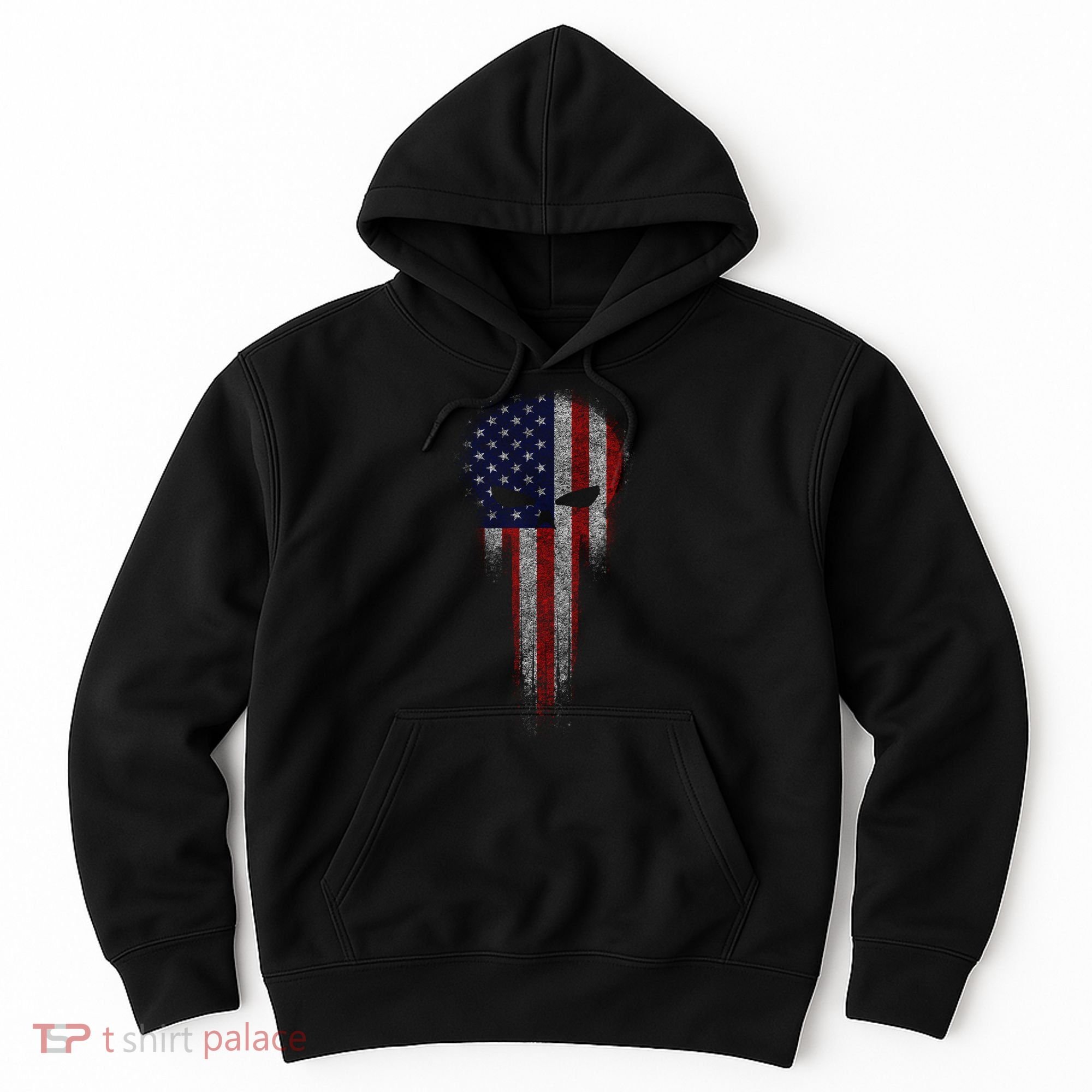 USA Grunge Skull Hoodie