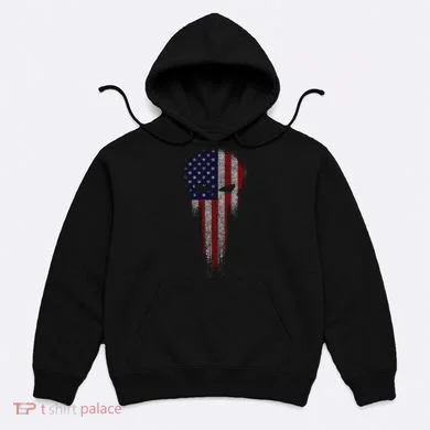 USA Grunge Skull Hoodie