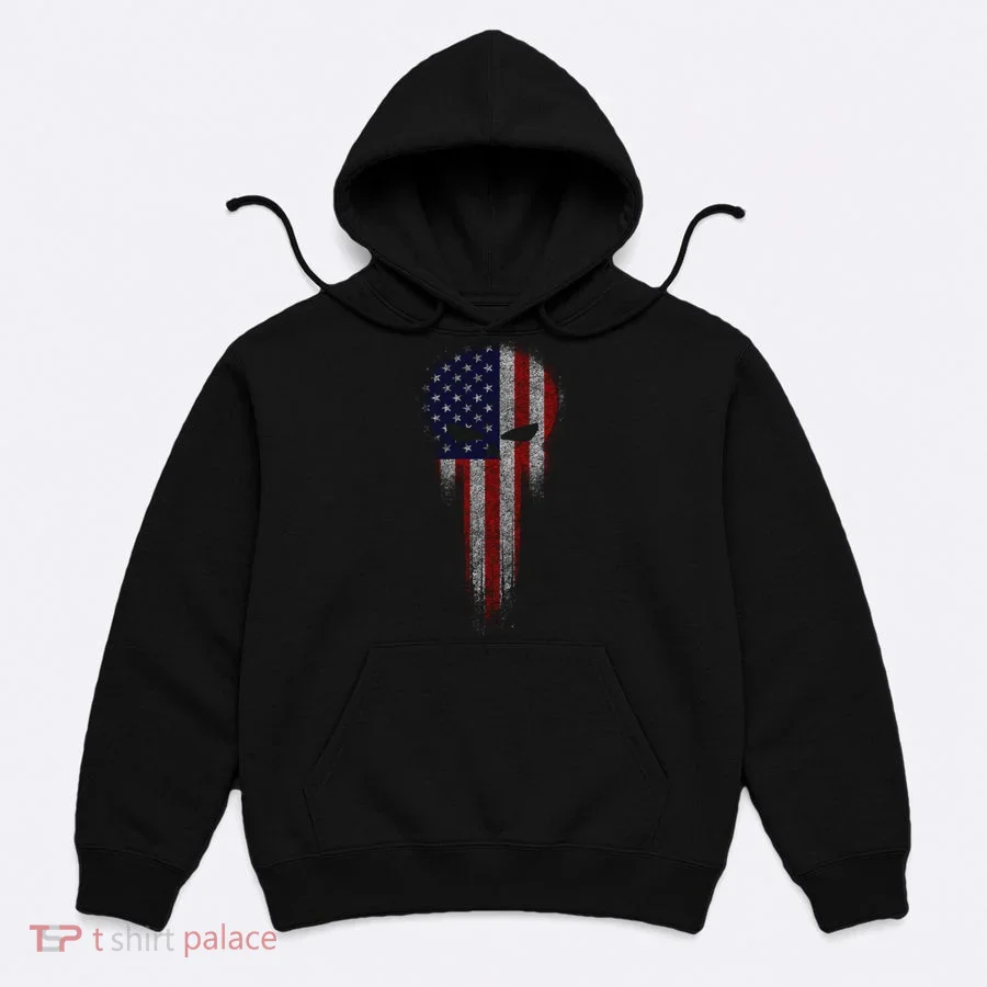 USA Grunge Skull Hoodie