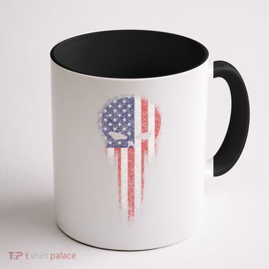 USA Grunge Skull Coffee Mug back