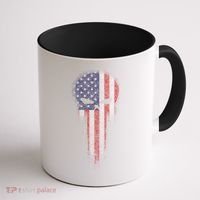 USA Grunge Skull Coffee Mug thumb 1