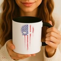 USA Grunge Skull Coffee Mug thumb 3