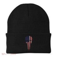 USA Grunge Skull Beanie thumb 0