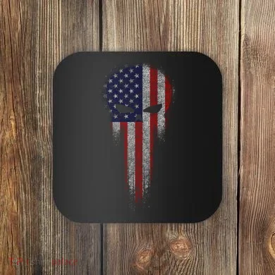 USA Grunge Skull Coaster