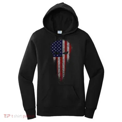 USA Grunge Skull Women's Hoodie