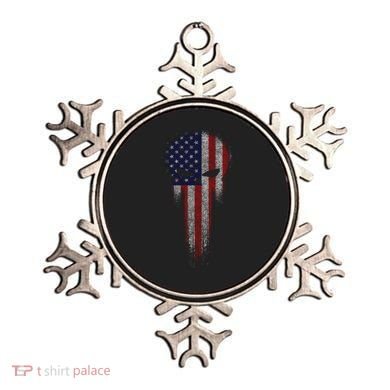 USA Grunge Skull Ornament