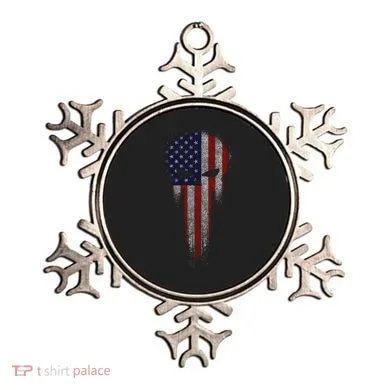USA Grunge Skull Ornament